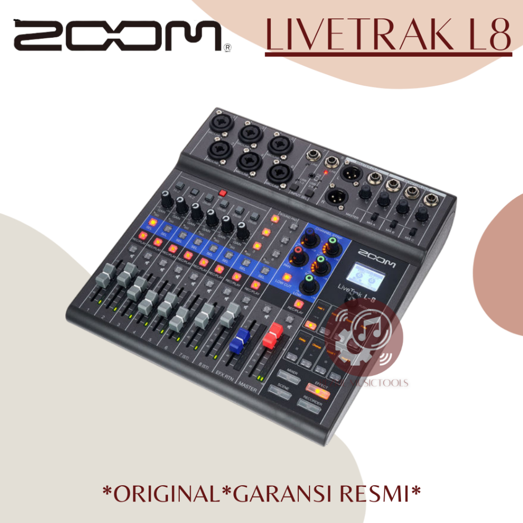 Zoom LiveTrak L-8 Digital Mixer and Multitrack Recorder Live Trak L8 8-Channel