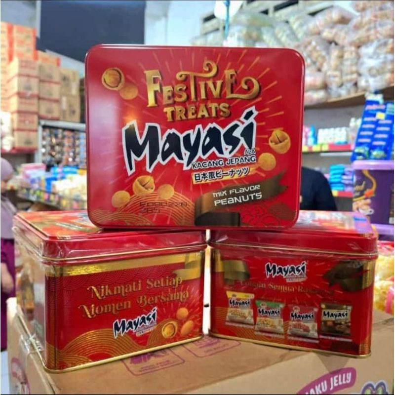 

Kacang mayasi festive kemasan kaleng - kacang Jepang mayasi