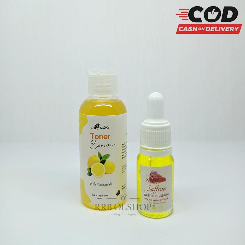 Toner Pelicin Lemon + Serum Glowing Saffron Mencerahkan Wajah
