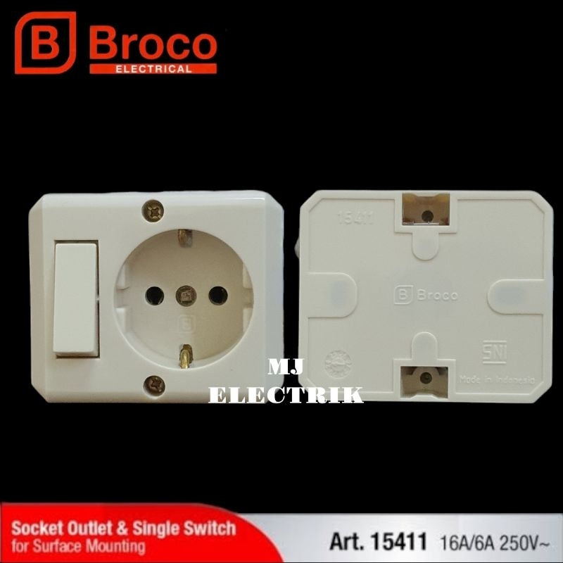 Stop Kontak Arde + Saklar Engkel Outbow Engkel Stop Arde OB Broco 15411