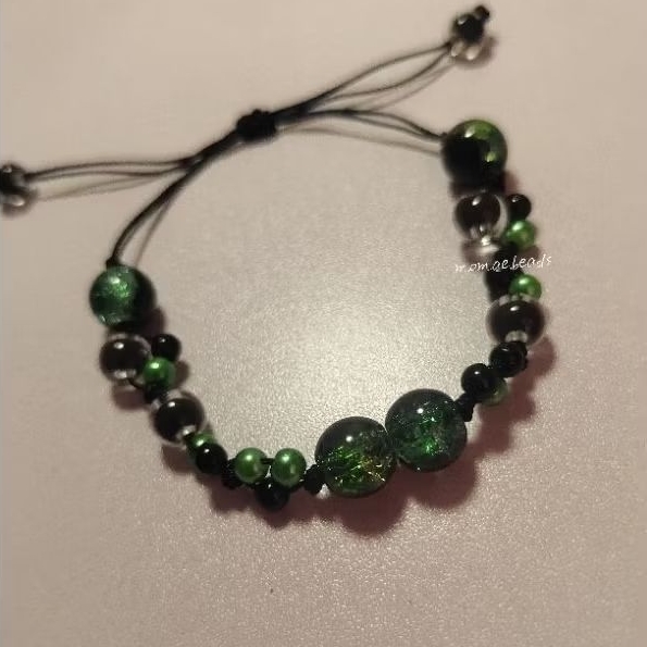 (Momae.Beads) - Bracelet Green Black Series | Unisex bracelet | String Beads Bracelet | Beads Bracel