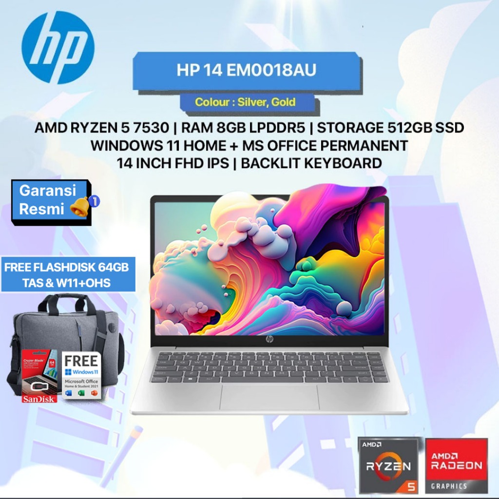 LAPTOP HP AMD RYZEN 5 5500 8GB 512GB W11 14.0 SLIM BEZEL BLK - 245 G8