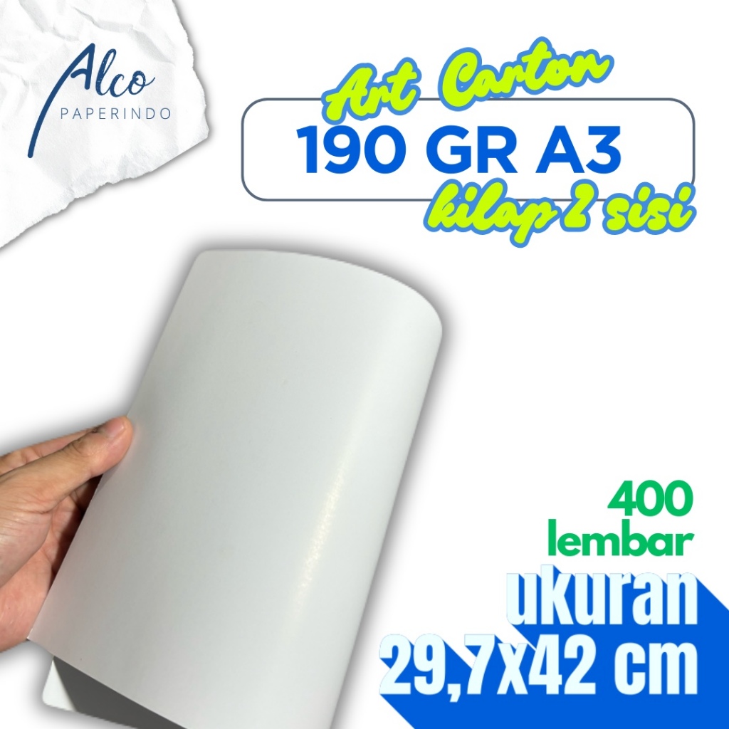 

(400 lembar) Art Carton 190gr ukuran A3 isi 400