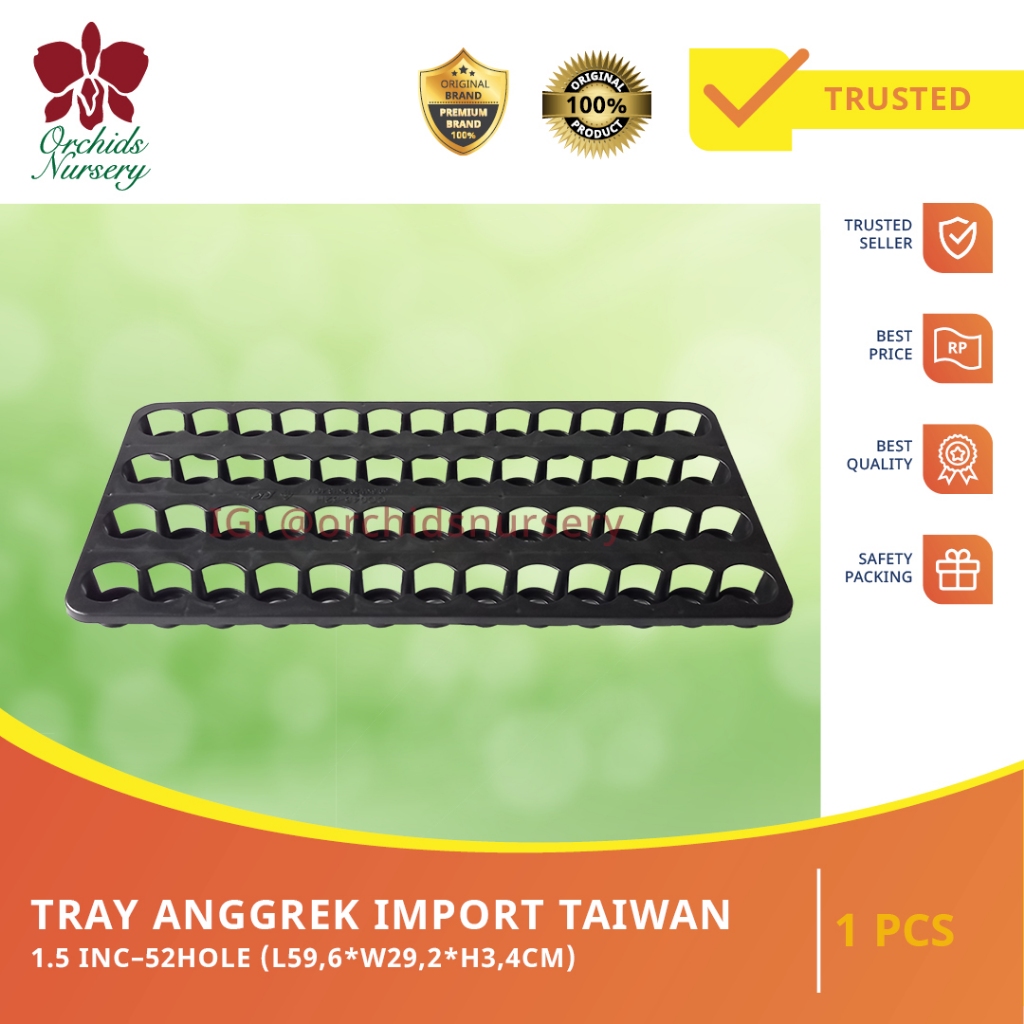 Tray Anggrek / Tanaman Import Taiwan 1.5 Inc – 52Hole (L59,6*W29,2*H3,4CM)