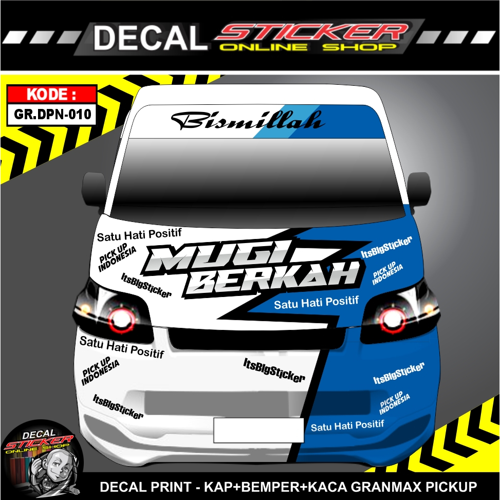 STIKER MOBIL PICKUP GRANMAX DECAL PRINT KAP BEMPER MOTIF KEREN