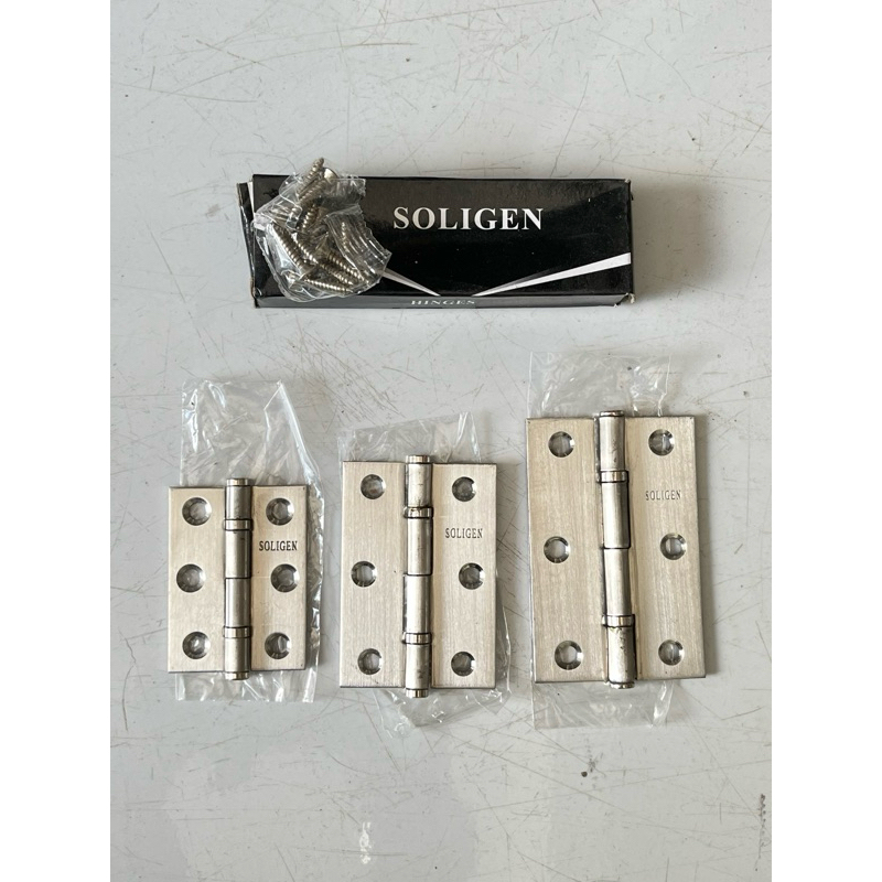 [CUCI GUDANG] SOLIGEN Engsel pintu/jendela 2” 2,5” 3” Silver