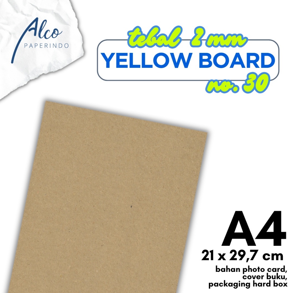 

Yellow Board Karton Kuning A4 ( 20,5x29,5cm ) No. 30 Tebal 1500 GSM