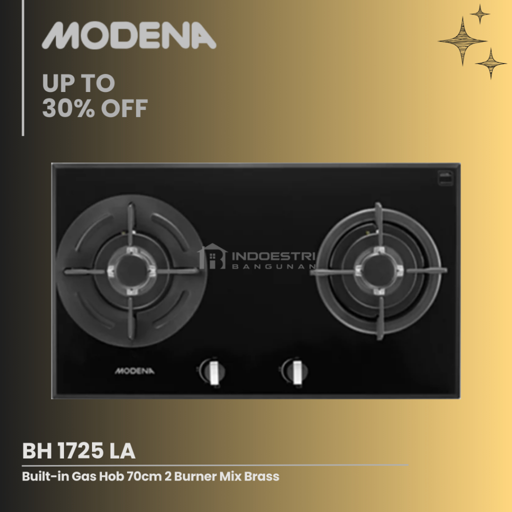 Kompor Tanam Modena 2 Tungku BH 1725 LA / Modena BH 1725 LA (70 cm)
