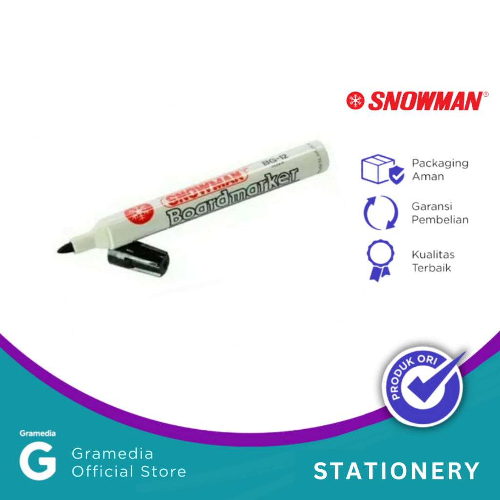 

Snowman - Spidol White Board BG-12 warna hitam