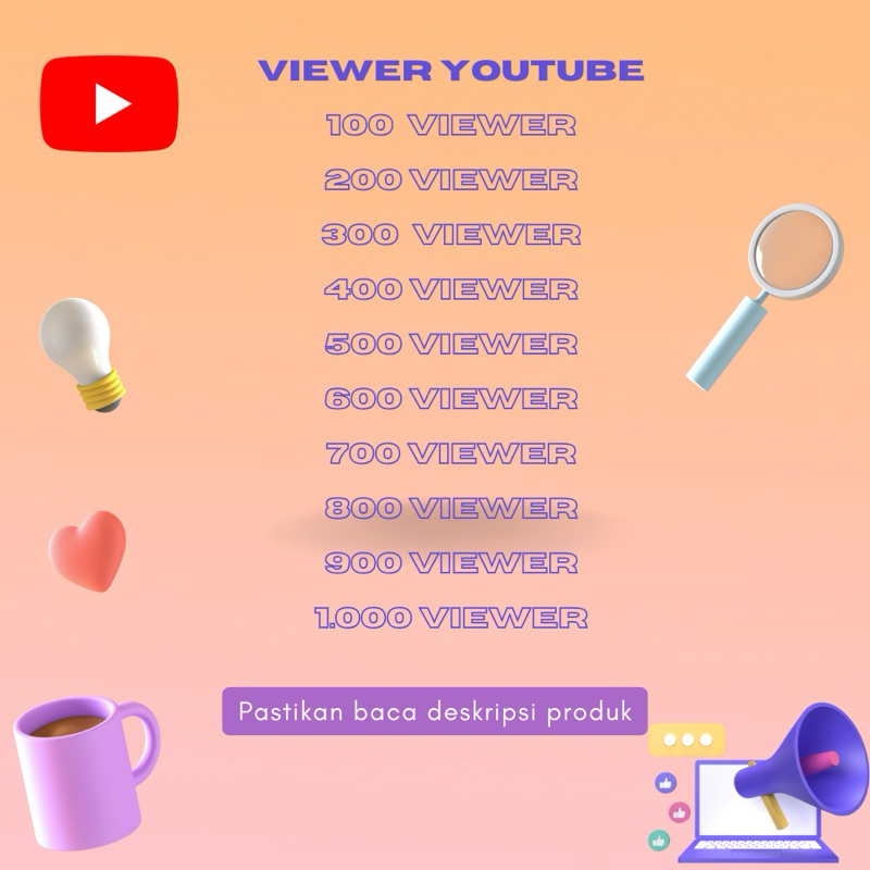 YOUTUBE/SHORTS YOUTUBE VIEWER, LIKE GARANSI