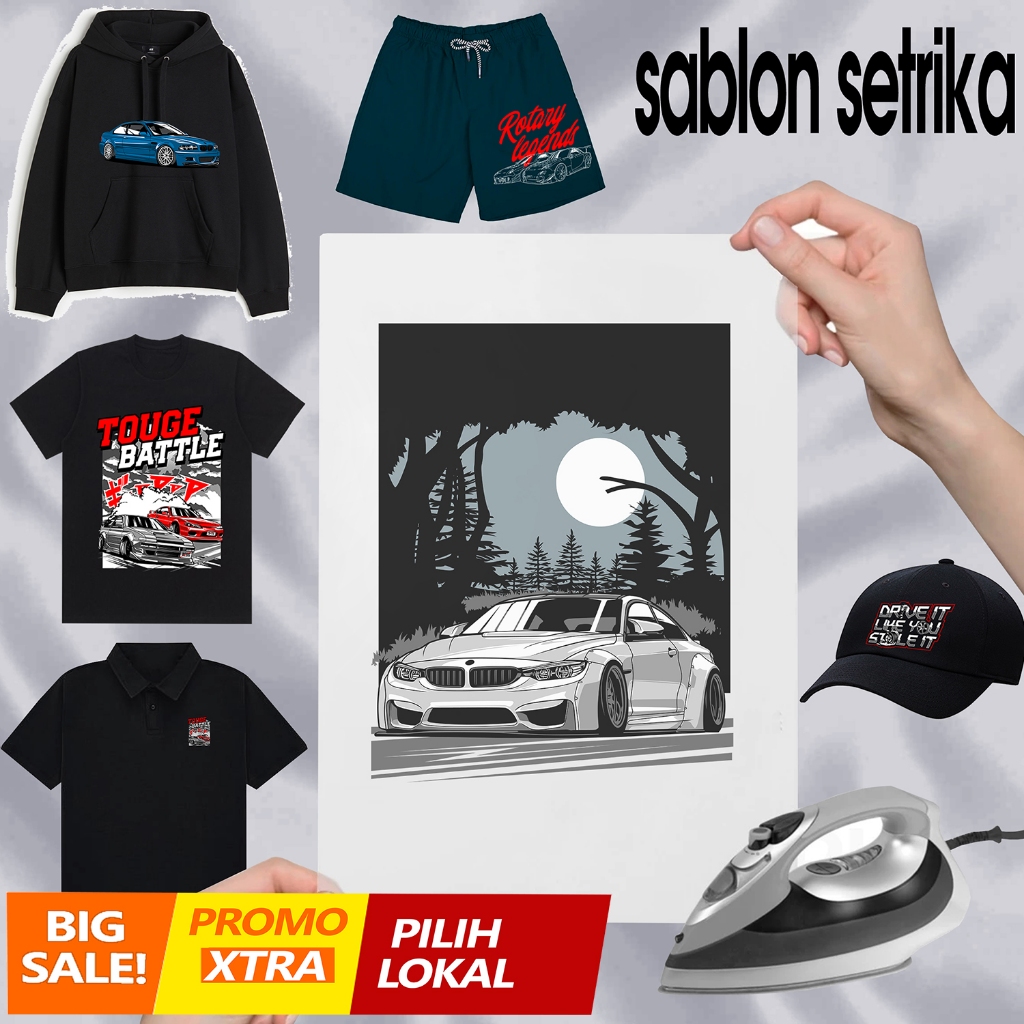 

Sticker Sablon Setrika DTF satuan Siap Disetrika di Kaos tema cars a4 a6
