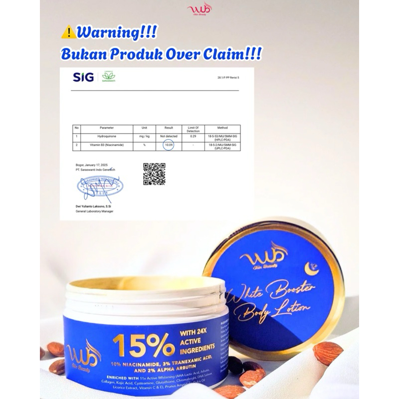 WUB Night White Booster Body Lotion – Pencerah Kulit Malam Hari dengan 11 Whitening Actives