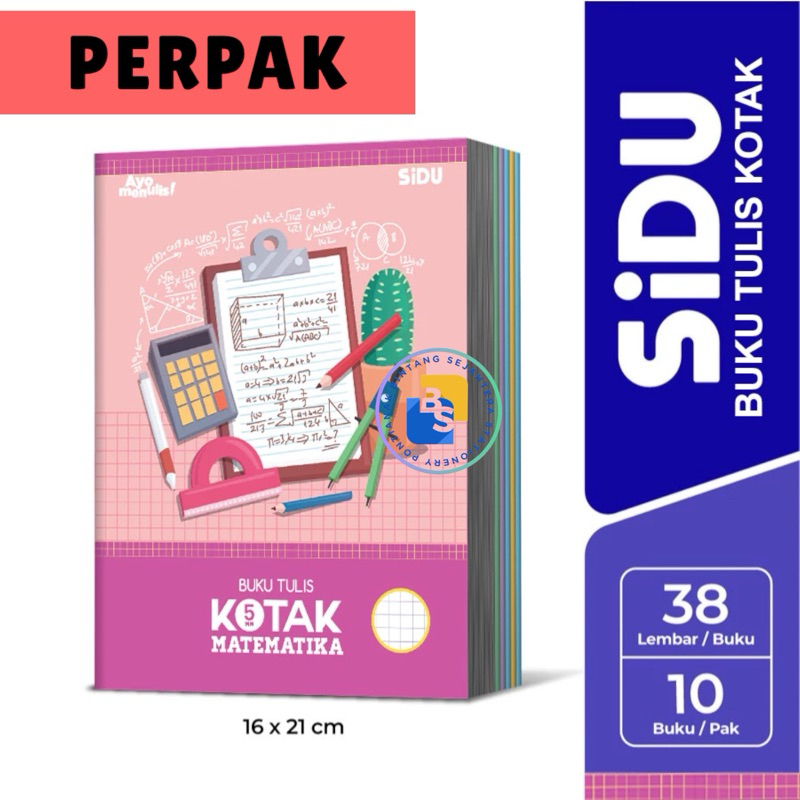 

10 buku - Buku Tulis Kotak Kecil Matematika SiDU 5 MM isi 38 Lembar