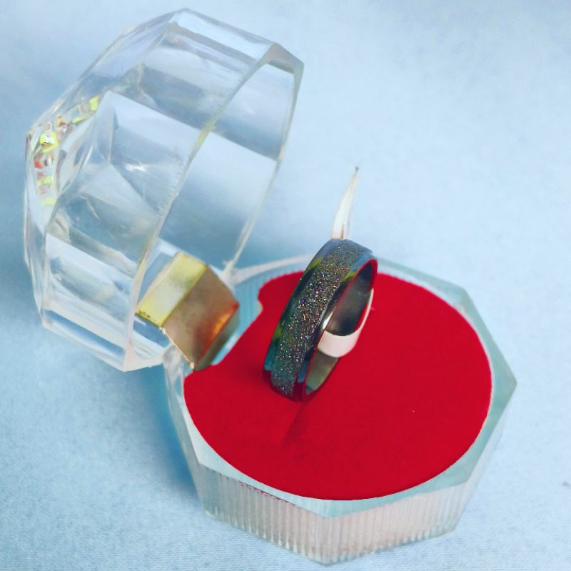 CINCIN HITAM TITANIUM UKIR PASIR | CINCIN TITANIUM | PASIR | CINCIN WARNA HITAM