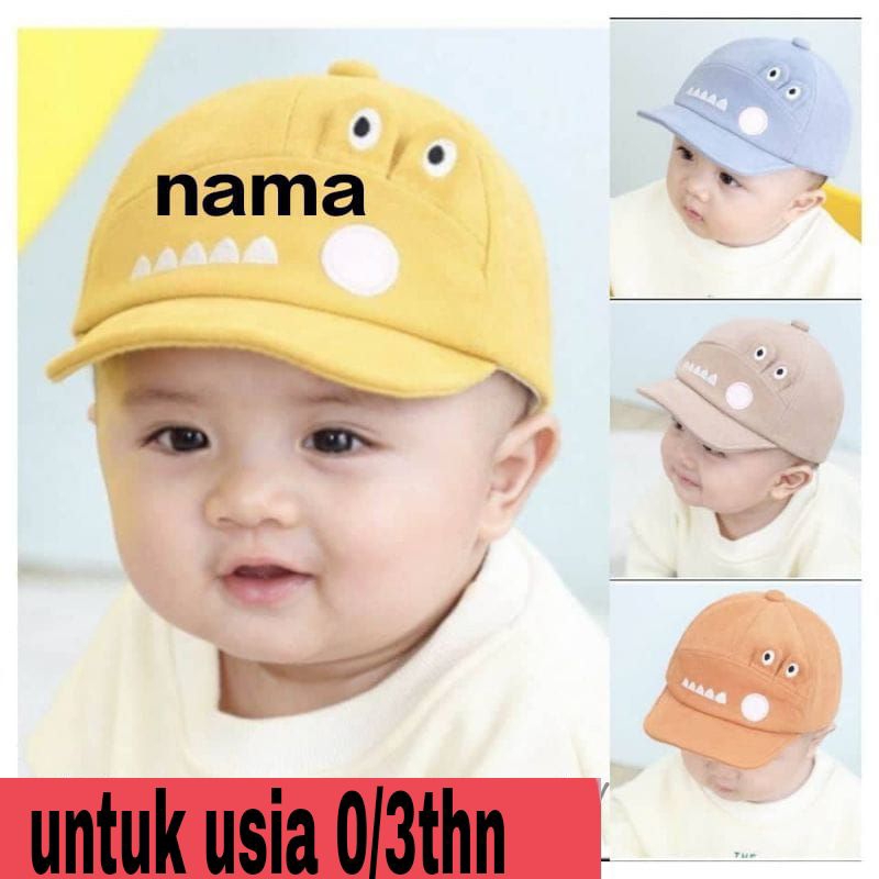 Topi bayi free bordir nama Topi bayi crocodile