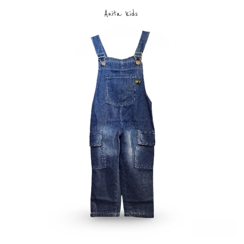 Overall Jeans Anak Unisex | Baju Kodok Denim Anak Perempuan Laki-laki Usia 2-10 Tahun