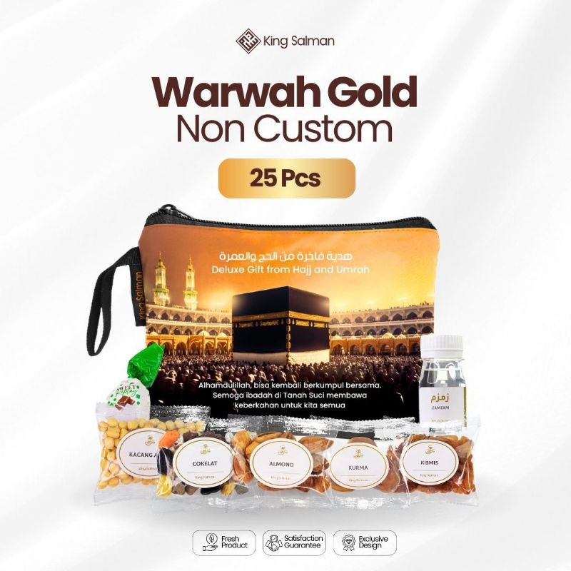 

Paket Oleh Oleh Haji dan Umroh Premium - King Salman Gift | MARWAH GOLD 25 PCS Pouch Non Custom