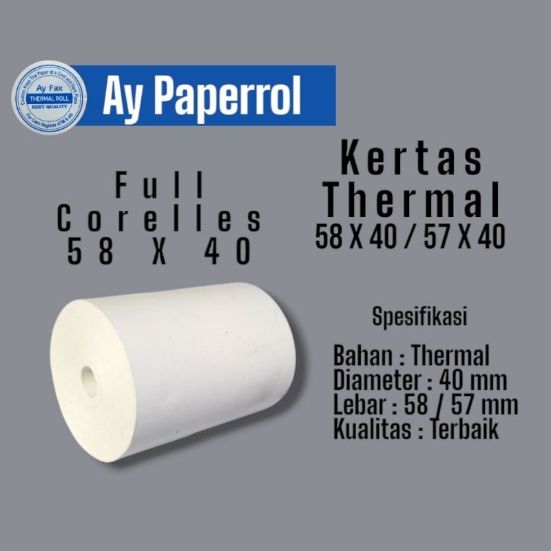 

KERTAS STRUK THERMAL PAPER ROLL 58X40 EDC PRINTER BLUETOOTH