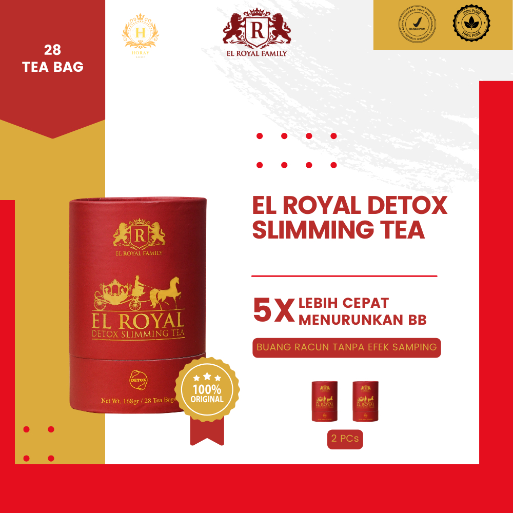 

EL ROYAL Detox Slimming Tea - Minuman Teh Detox Pelangsing Tanpa efek samping - 2PCs
