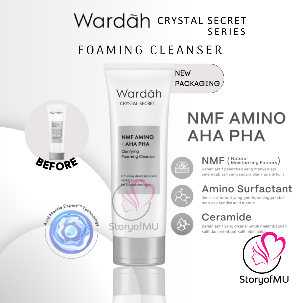 WARDAH Crystal Secret - Foaming Cleanser 100ml / Pencuci Muka