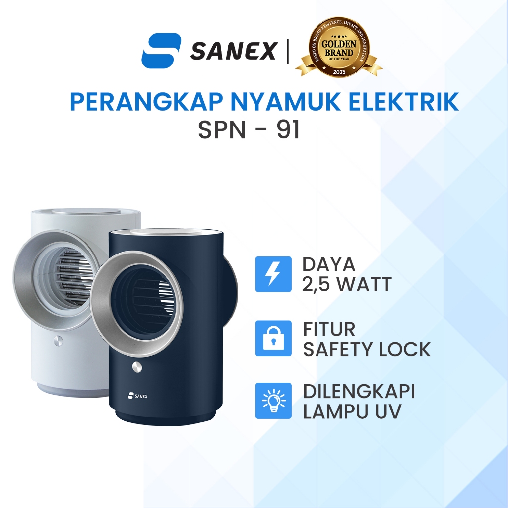 Sanex SPN-91 Perangkap Nyamuk Elektrik LED Ultraviolet Biru/Putih