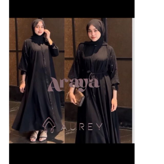 gamis abaya wanita turki jetblack