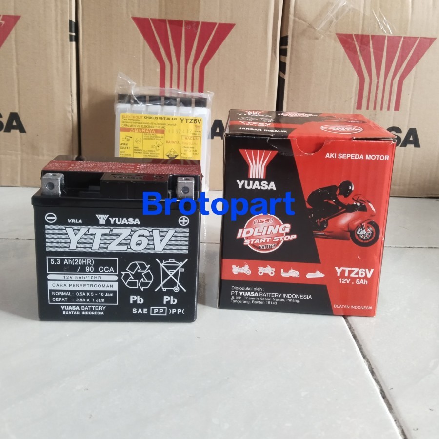 AKI MOTOR HONDA VARIO 125 OLD, VARIO 125 150 160 LED YUASA YTZ6V MF KERING