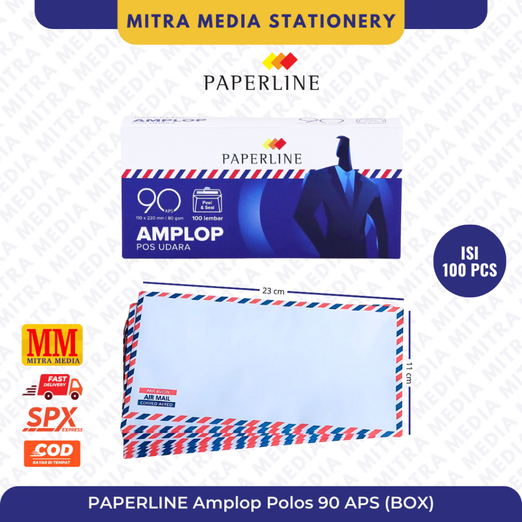 

PAPERLINE Amplop Air Mail 90 APS Envelope | 100 Pcs