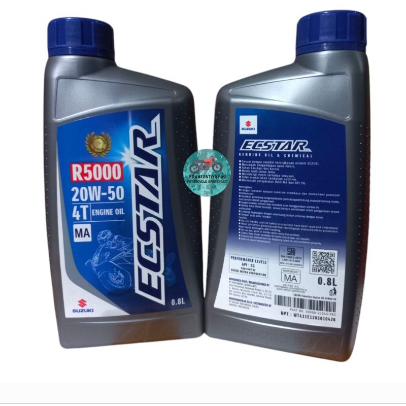 Oli Suzuki Ecstar 20W-50 SG MA 0.8L