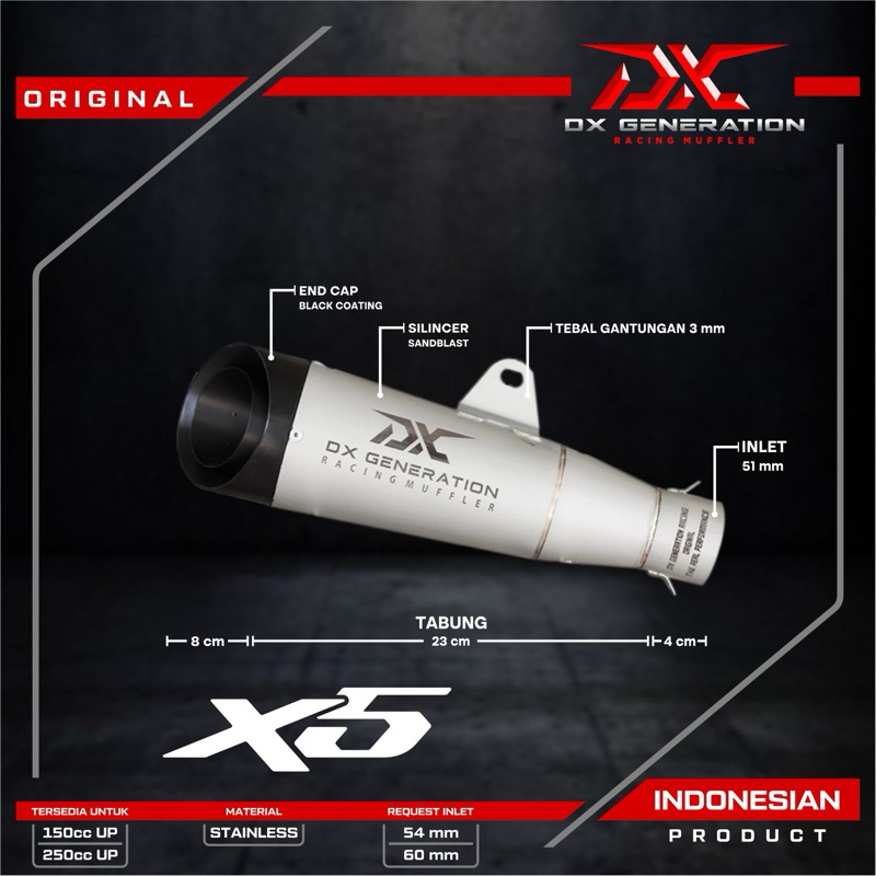 Knalpot Racing Dx X5 Fullsystem blue Cbr 250 rr dan Cbr 250 R