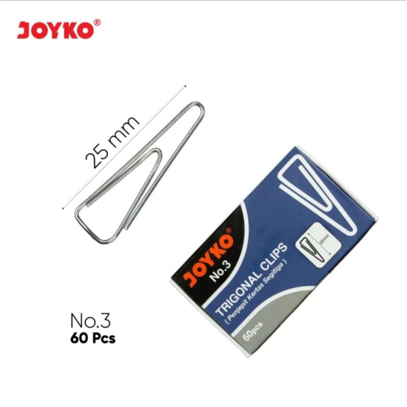 

Trigonal Clip Klip Penjepit Kertas Segitiga Joyko No3
