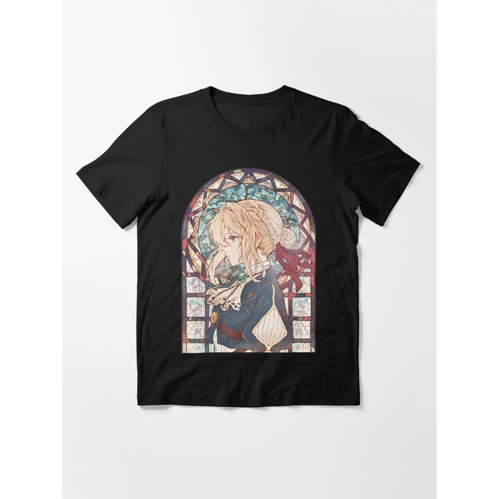 Kaos Anime Stained Glass Violet Evergarden Essential T-Shirt