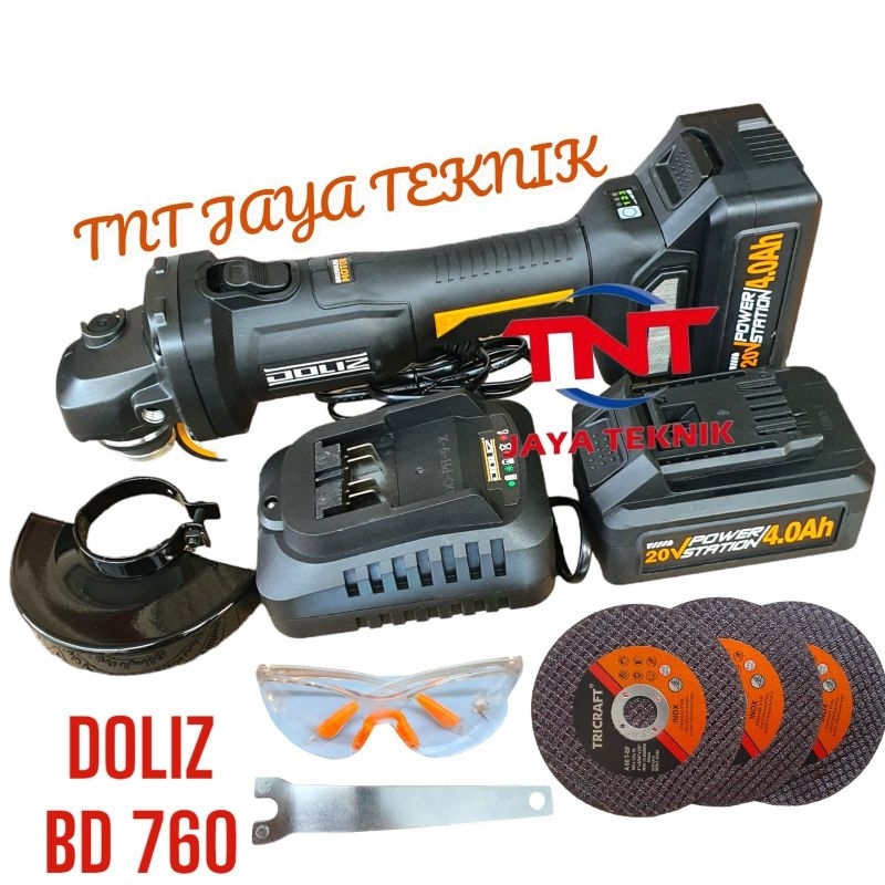 DOLIZ BD760 MESIN GERINDA TANGAN 4" CORDLESS BRUSHLESS DOLIZ BD 760 / MESIN GURINDA BATERAI DOLIZ BD