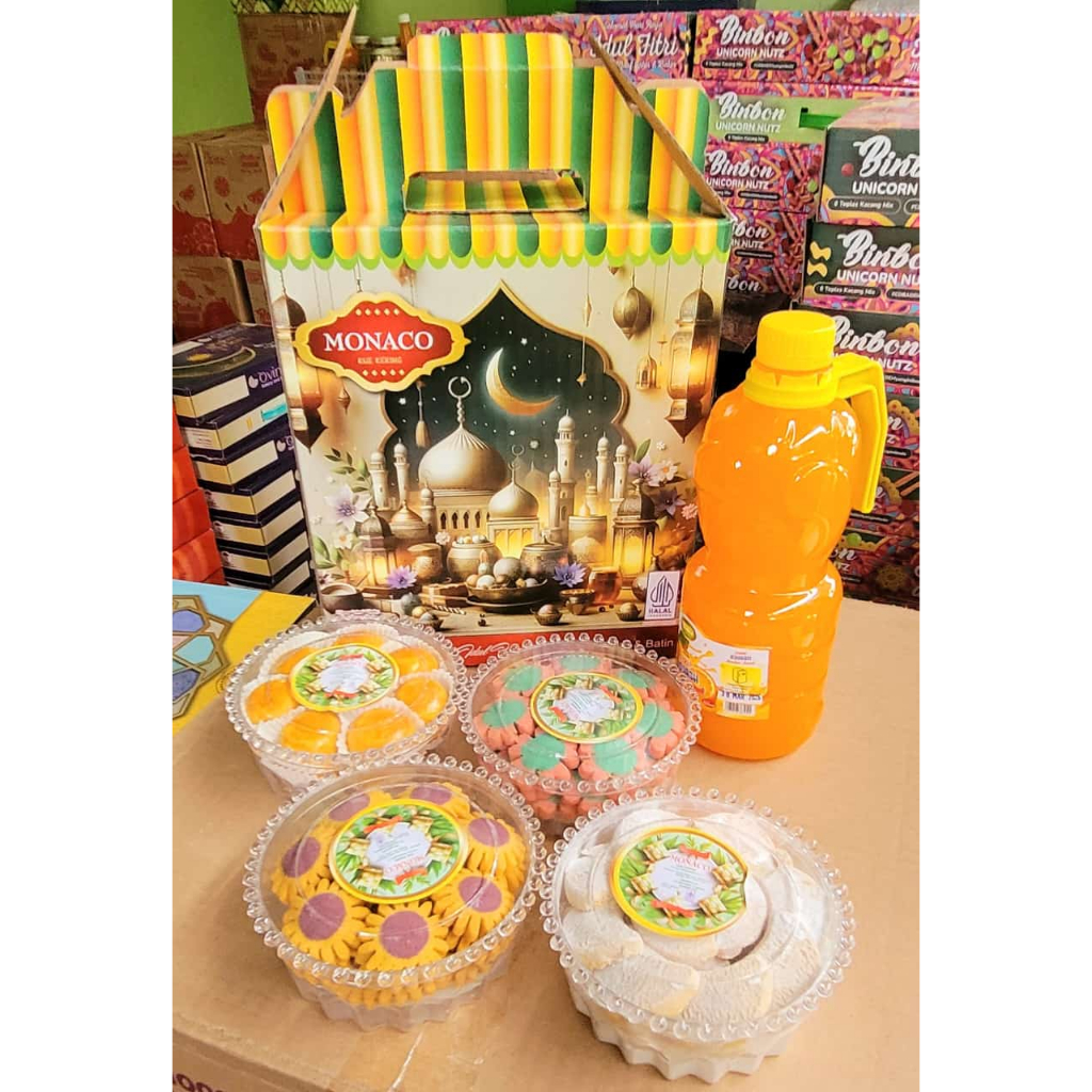 

MONACO/SARI HARUM PAKET SIRUP 4+1 HAMPERS KUE KERING LEBARAN