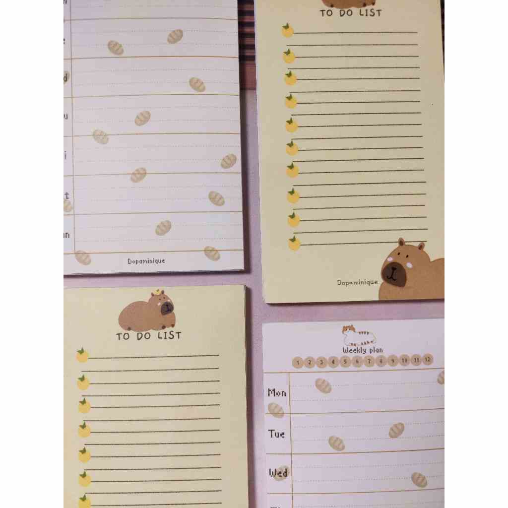 

Memo planner Kapibara dan Kucing lucu