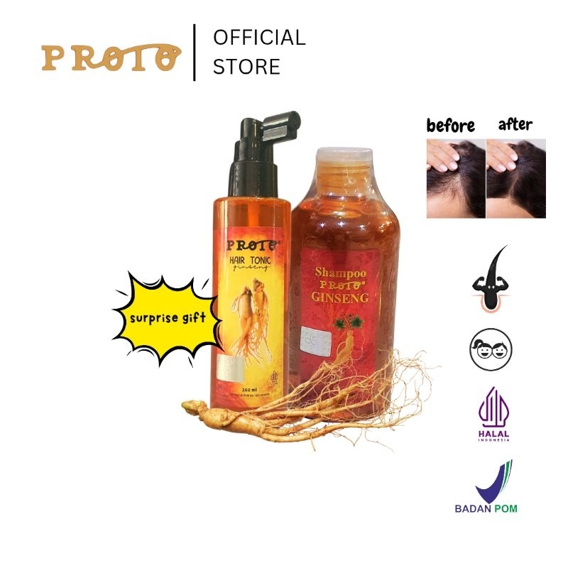 Proto Hair Tonic Ginseng 160 ML Dan Shampo Ginseng Proto 250ml