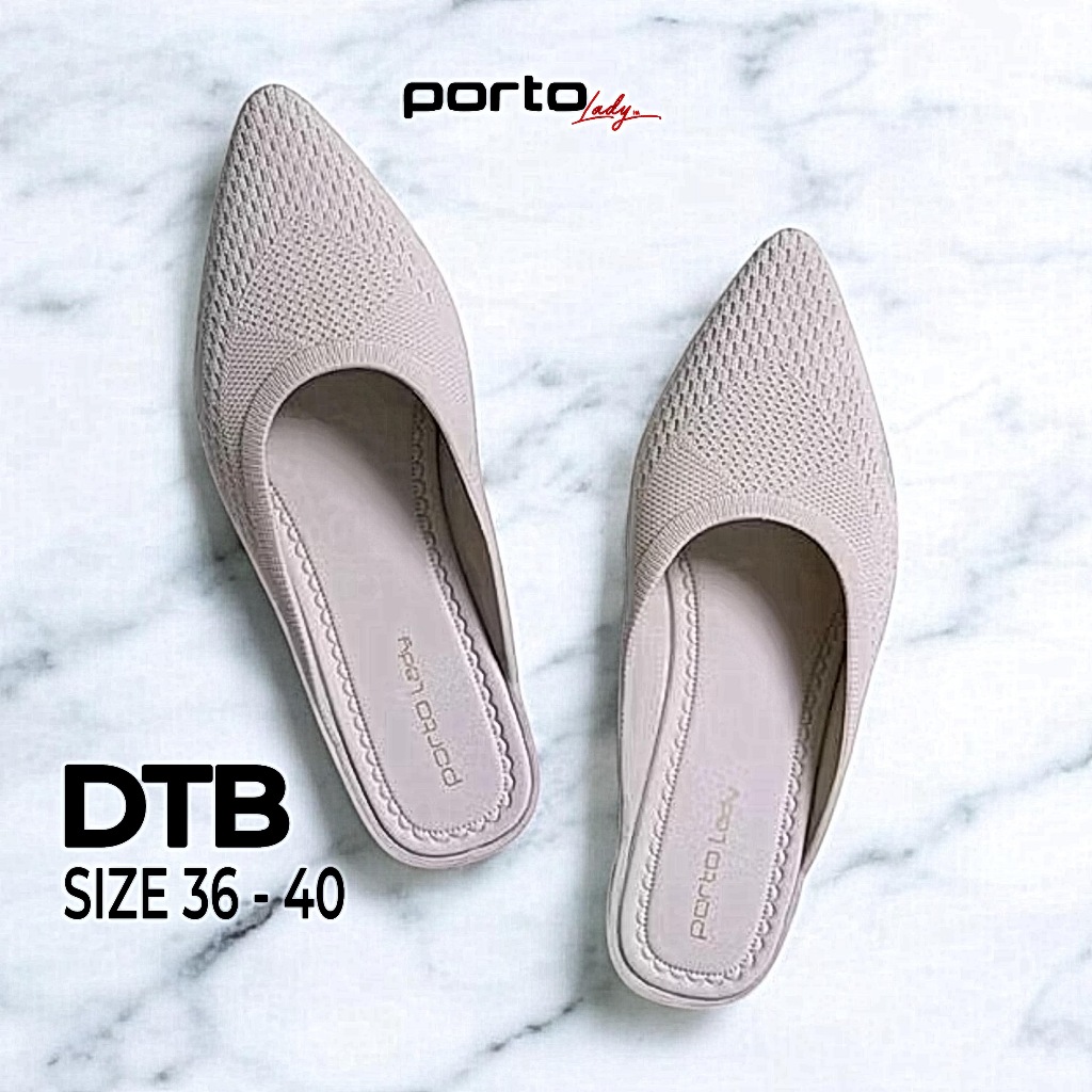 PORTO LADY DTB - Sepatu Selop Jelly Wanita/Remaja, Sandal Slop Karet Cewek Nyaman Empuk Anti Air