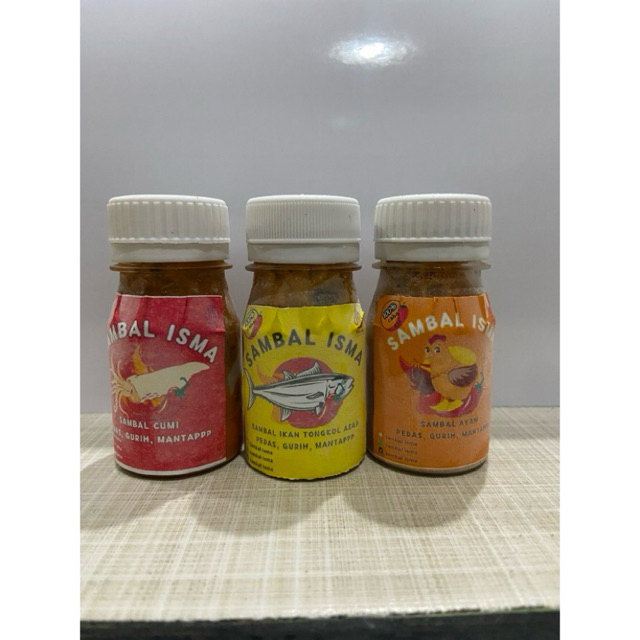 

3 Botol Sambal Cumi 50 gr + Ayam 40 gr + Tongkol Asap 40 gr. Unik dengan Botol Mini yg Lucu Praktis Sekali Makan