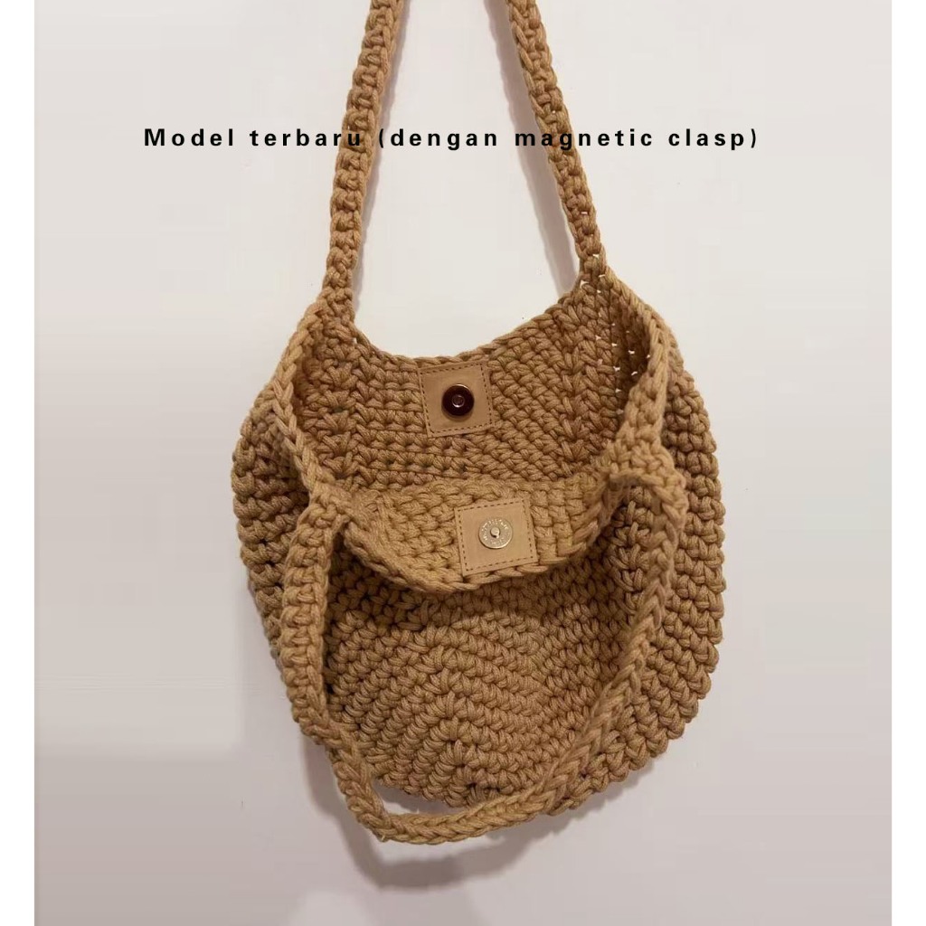 BIG SALE TAS BAHU RAJUT / KNITTED KOREAN TOTE BAG / SLING BAG JUMBO / TOTEBAG KOREA PREMIUM