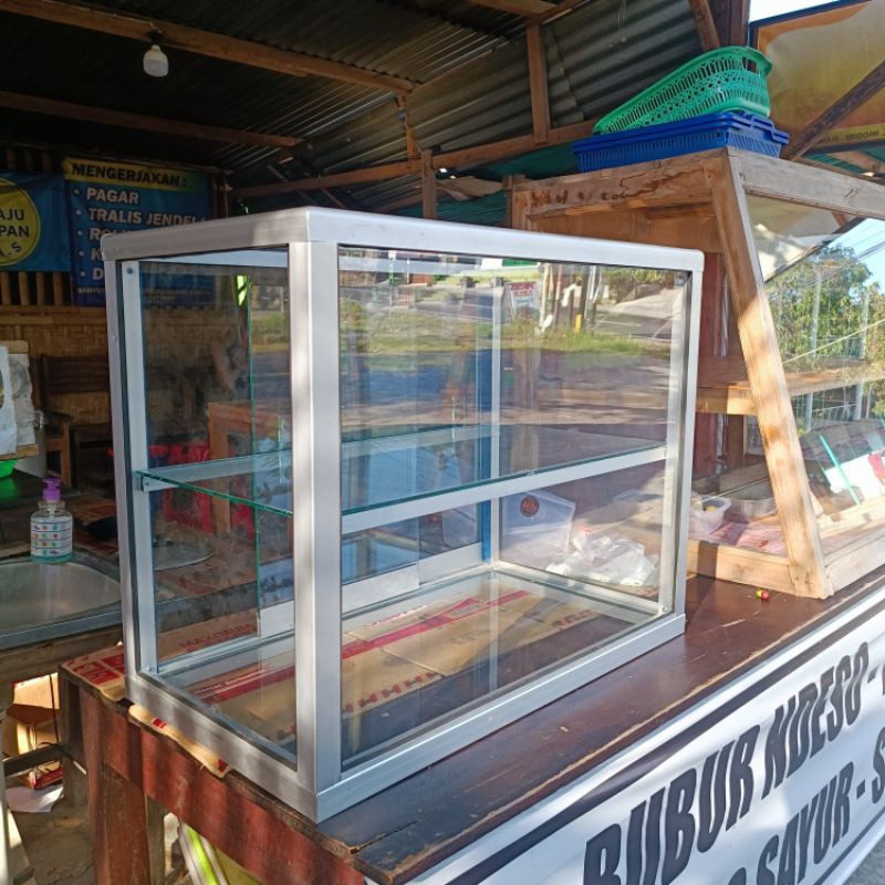 Etalase Numpang Meja Plus Packing Kayu