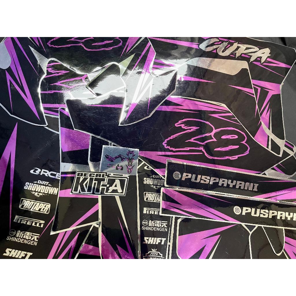 Decal Honda CRF 150L premium Decal Crome silver CRF hitam ungu D-I2-831