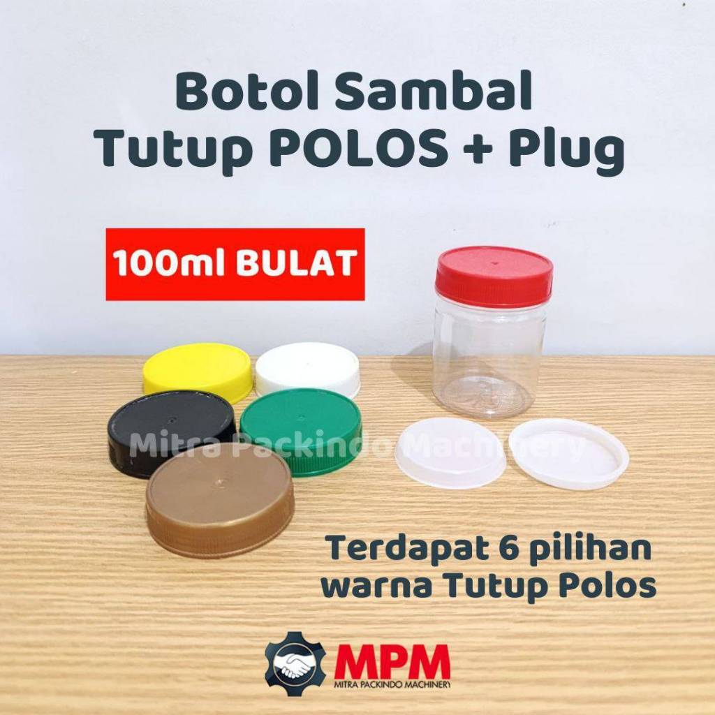 Toples PALA 100ml GRATIS SUMPAL / Botol Sambal 100 ml + Sumpel Plug Plastik PET