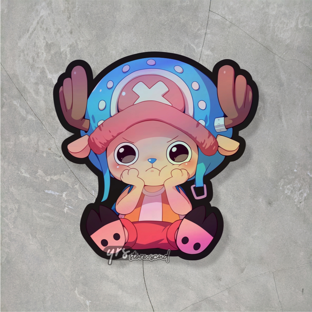 

Sticker Anime Hologram One Piece Chopper Chibi Ukuran +- 5,6 x 5,6 cm sticker case hp laptop dll murah anti air