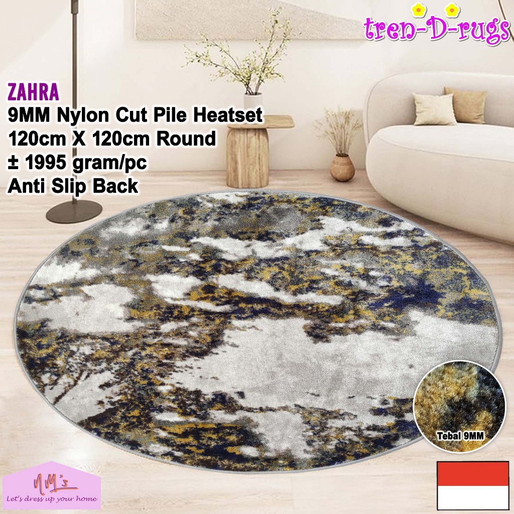 Tren-D-rugs karpet bioskop eropa aesthetic plush bulat bundar lingkaran round carpet diameter 120 cm