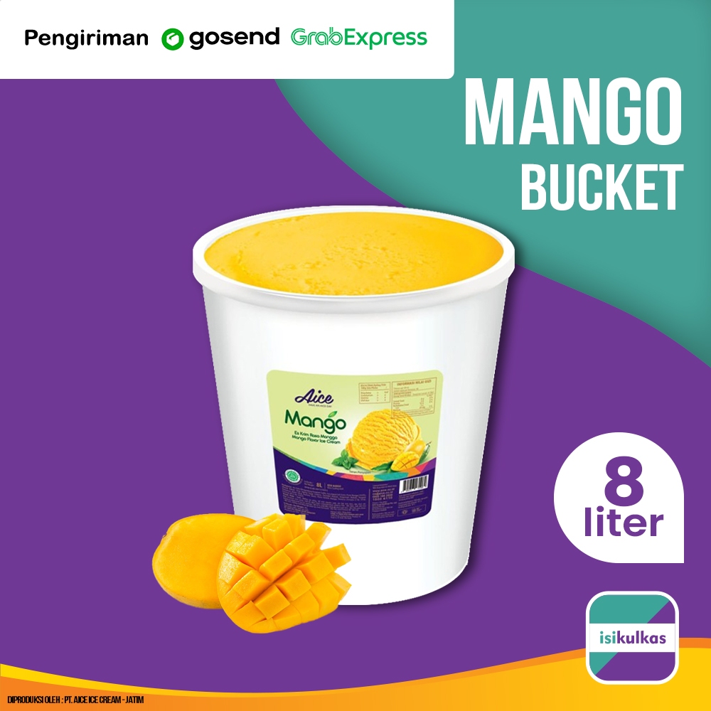 

Ice Cream AICE 8 Liter Rasa Mango / Es Krim Ember 8 Liter rasa Mangga