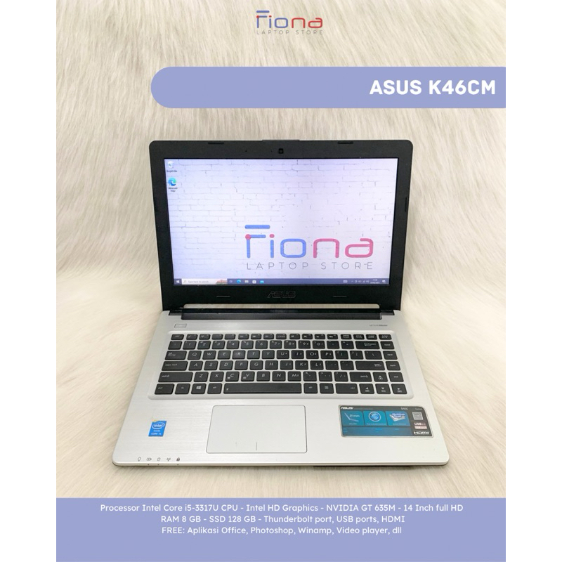 Laptop Asus K46CM Intel Core i5 Gen 3th Ram 8Gb Ssd 128Gb