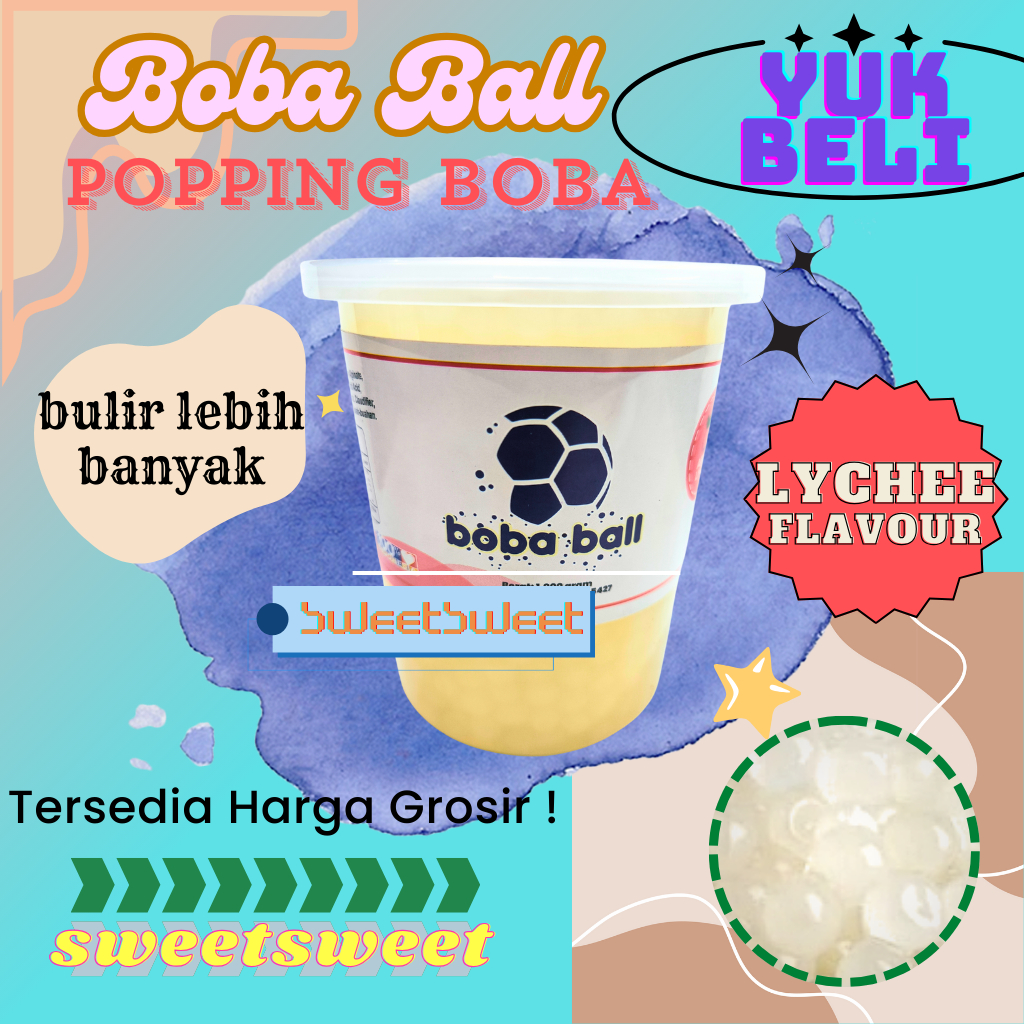 

Sweetsweet Popping Bobaball Rasa Lychee | kemasan 1 kg Toping | Minuman Kekinian | COD dan Grosir