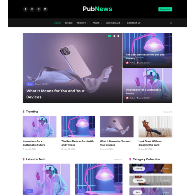 Pubnews Pro Theme Premium Wordpress Original Lifetime