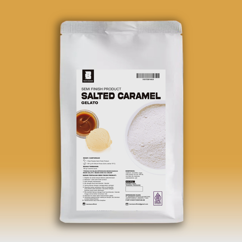 

BENMEER GELATO Semi Finish Product (Custom) Salted Caramel - Batch 2,7kg
