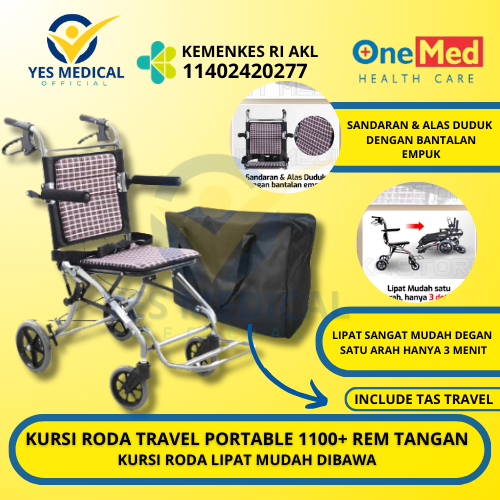 ONEMED KURSI RODA TRAVELLING + HANDLE